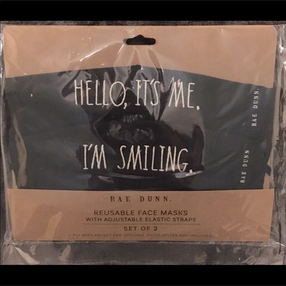 Rae Dunn Accessories - 😷Rae Dunn Face Mask “HELLO ITS ME” “IM SMILING”😁